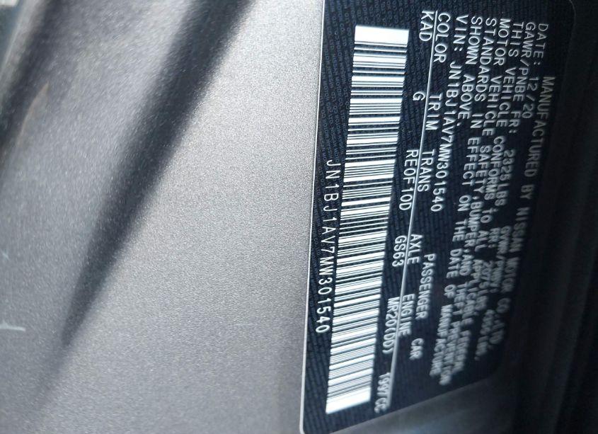 Photo 9 of 2021 Nissan Rogue SPORT S FWD XTRONIC CVT (VIN JN1BJ1AV7MW301540)