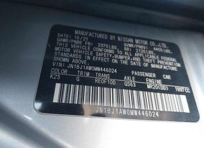 Photo 9 of 2021 Nissan Rogue SPORT S AWD XTRONIC CVT (VIN JN1BJ1AW0MW446024)