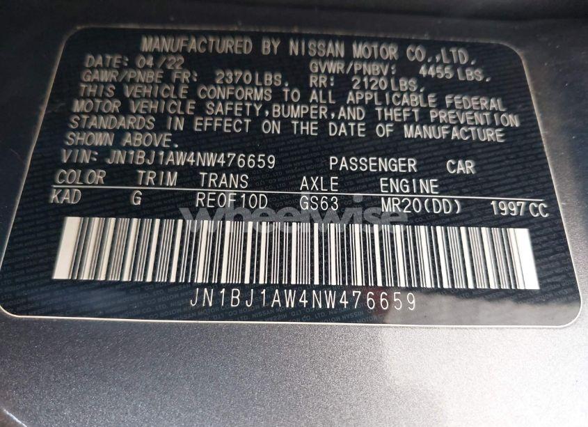 Photo 9 of 2022 Nissan Rogue SPORT S AWD XTRONIC CVT (VIN JN1BJ1AW4NW476659)