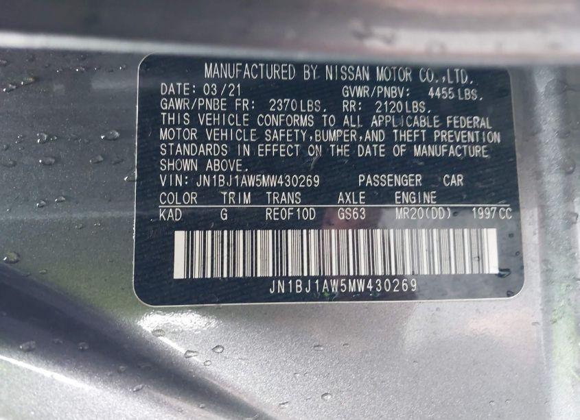 Photo 9 of 2021 Nissan Rogue SPORT S AWD XTRONIC CVT (VIN JN1BJ1AW5MW430269)