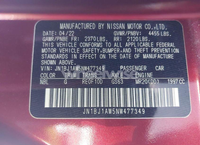 Photo 9 of 2022 Nissan Rogue SPORT S AWD XTRONIC CVT (VIN JN1BJ1AW5NW477349)