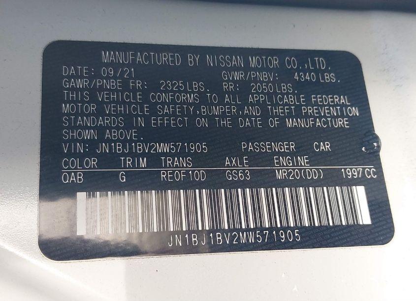 Photo 9 of 2021 Nissan Rogue SPORT SV FWD XTRONIC CVT (VIN JN1BJ1BV2MW571905)