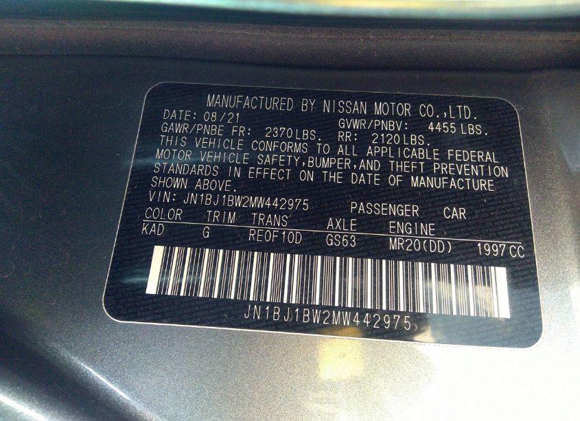 Photo 9 of 2021 Nissan Rogue SPORT SV AWD XTRONIC CVT (VIN JN1BJ1BW2MW442975)