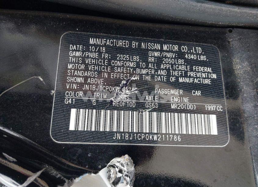 Photo 9 of 2019 Nissan Rogue SPORT SL (VIN JN1BJ1CP0KW211786)