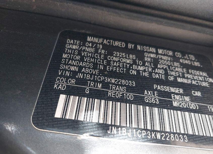 Photo 9 of 2019 Nissan Rogue SPORT S (VIN JN1BJ1CP3KW228033)