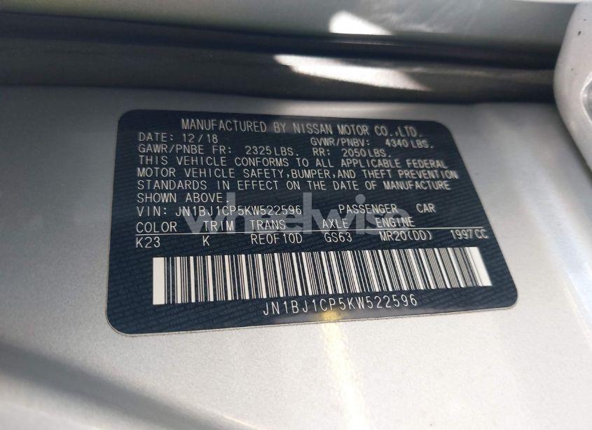 Photo 9 of 2019 Nissan Rogue SPORT SV (VIN JN1BJ1CP5KW522596)