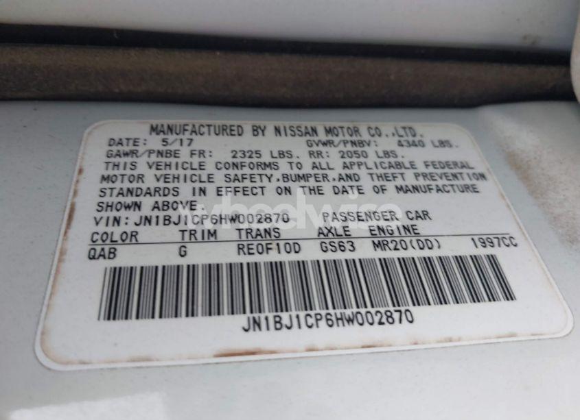 Photo 9 of 2017 Nissan Rogue SPORT SL (VIN JN1BJ1CP6HW002870)