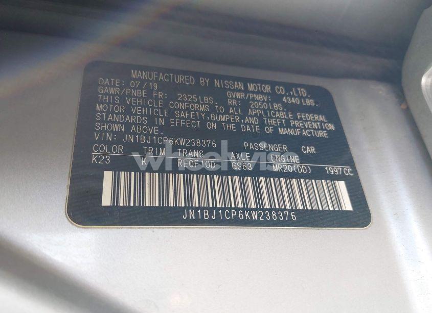 Photo 9 of 2019 Nissan Rogue SPORT SV (VIN JN1BJ1CP6KW238376)