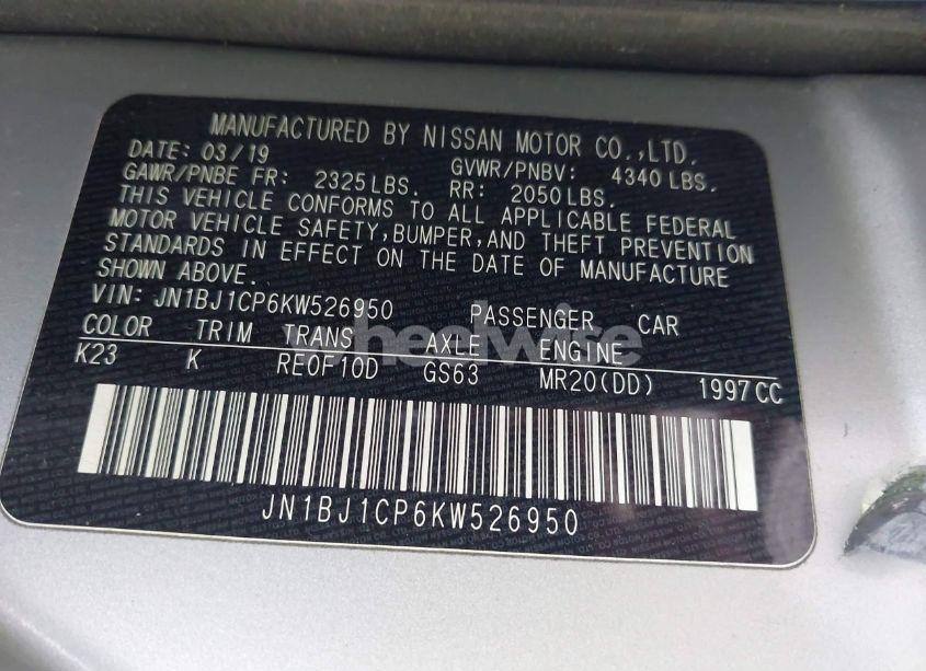 Photo 9 of 2019 Nissan Rogue SPORT SL (VIN JN1BJ1CP6KW526950)