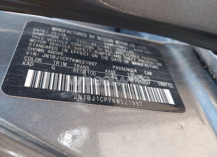 Photo 9 of 2019 Nissan Rogue SPORT SL (VIN JN1BJ1CP7KW521997)