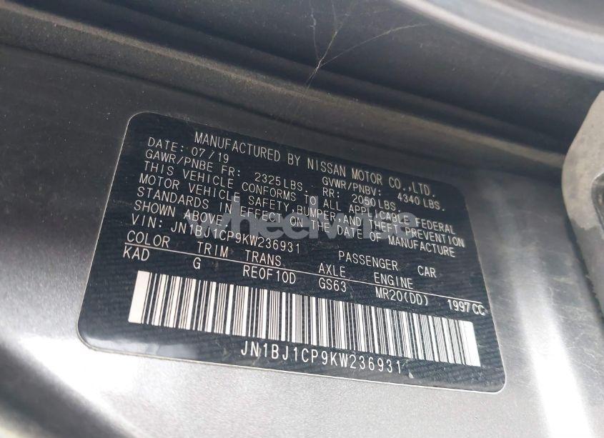 Photo 9 of 2019 Nissan Rogue SPORT SL (VIN JN1BJ1CP9KW236931)