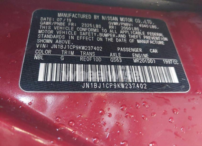 Photo 9 of 2019 Nissan Rogue SPORT SL (VIN JN1BJ1CP9KW237402)