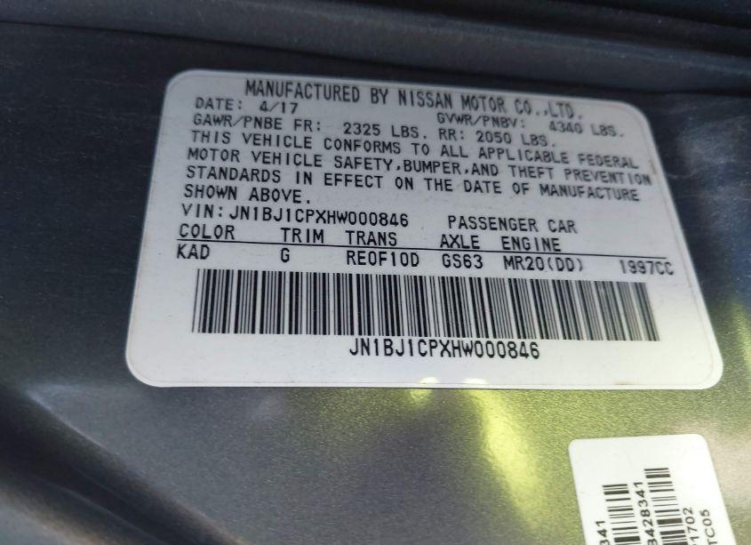 Photo 9 of 2017 Nissan Rogue SPORT S (VIN JN1BJ1CPXHW000846)