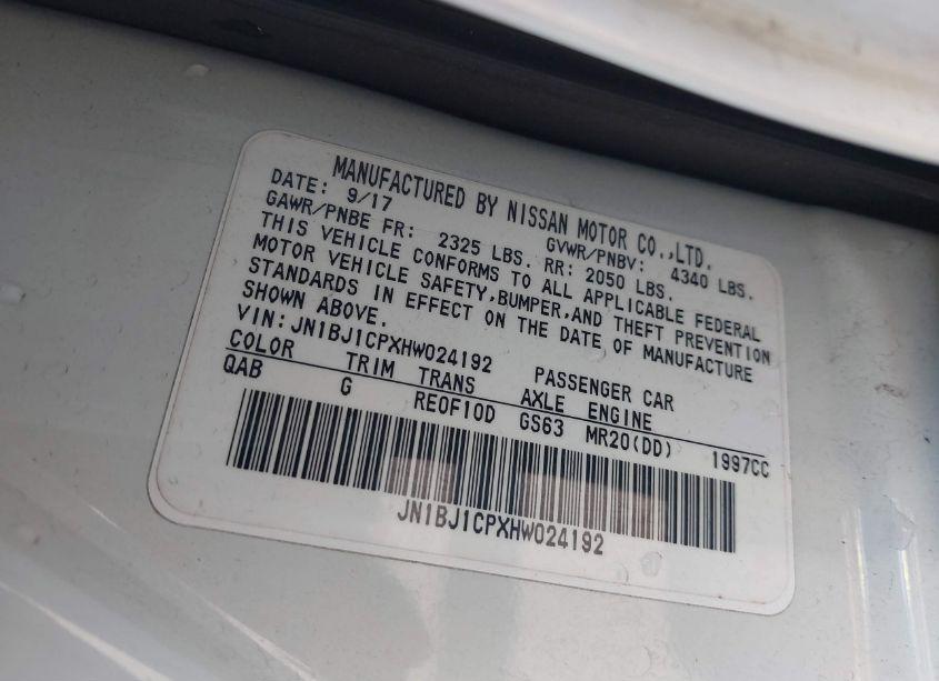 Photo 9 of 2017 Nissan Rogue SPORT SV (VIN JN1BJ1CPXHW024192)