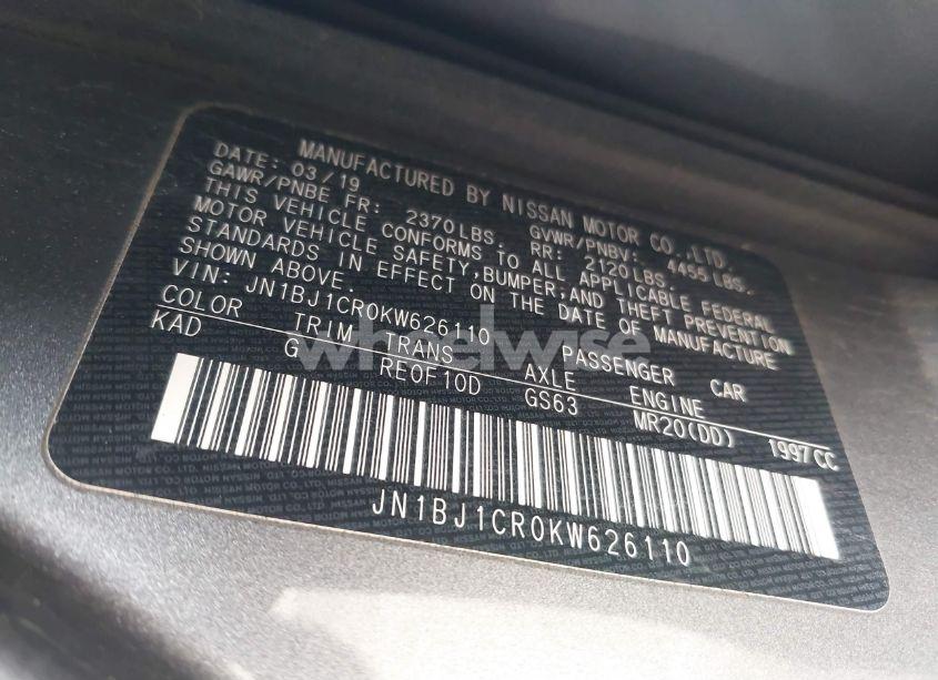 Photo 9 of 2019 Nissan Rogue SPORT SV (VIN JN1BJ1CR0KW626110)