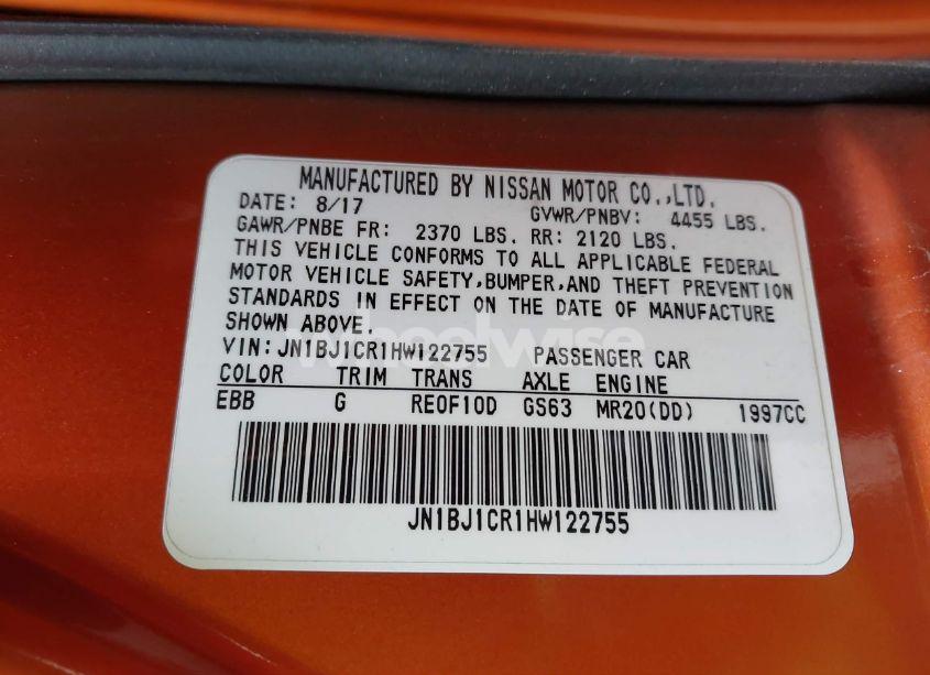 Photo 9 of 2017 Nissan Rogue SPORT SL (VIN JN1BJ1CR1HW122755)