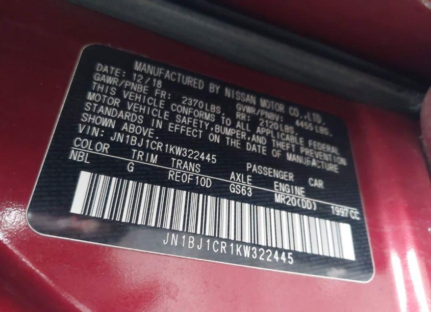 Photo 9 of 2019 Nissan Rogue SPORT SV (VIN JN1BJ1CR1KW322445)