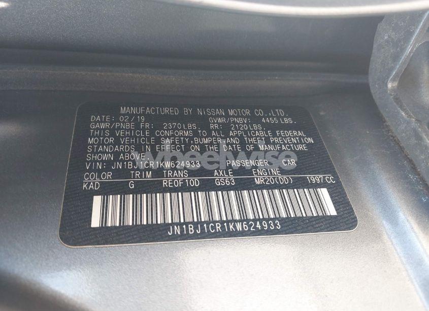 Photo 9 of 2019 Nissan Rogue SPORT S (VIN JN1BJ1CR1KW624933)