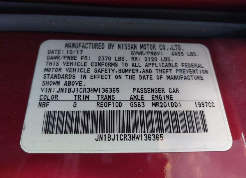 Photo 9 of 2017 Nissan Rogue SPORT SV (VIN JN1BJ1CR3HW136365)