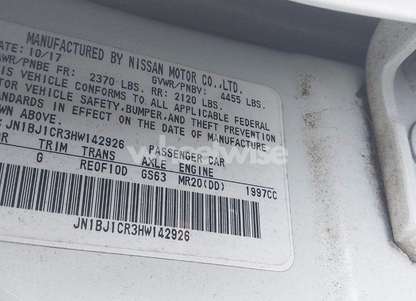 Photo 9 of 2017 Nissan Rogue SPORT SV (VIN JN1BJ1CR3HW142926)