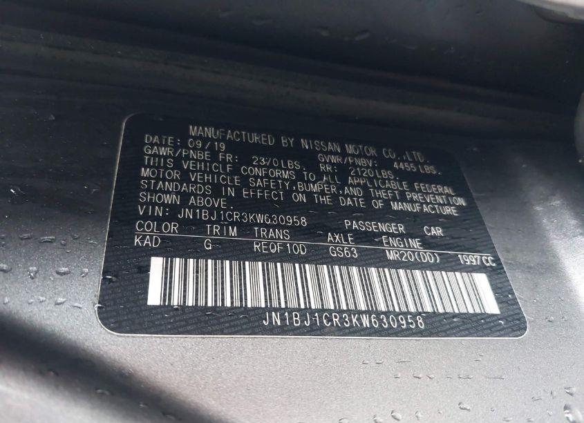 Photo 9 of 2019 Nissan Rogue SPORT SV (VIN JN1BJ1CR3KW630958)