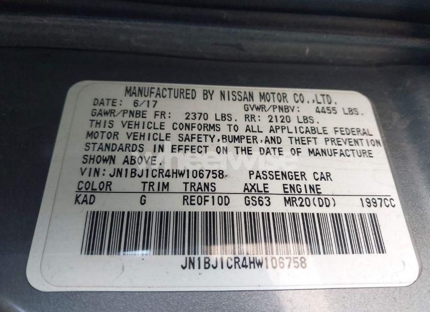 Photo 9 of 2017 Nissan Rogue SPORT SL (VIN JN1BJ1CR4HW106758)