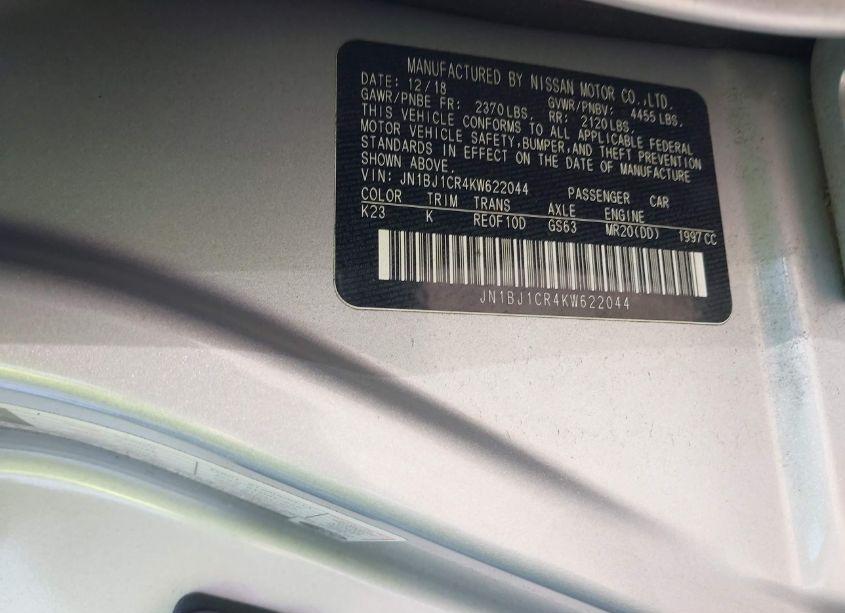 Photo 9 of 2019 Nissan Rogue SPORT SL (VIN JN1BJ1CR4KW622044)