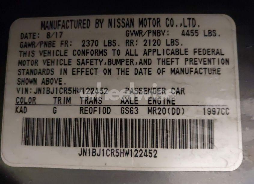 Photo 9 of 2017 Nissan Rogue SPORT SV (VIN JN1BJ1CR5HW122452)