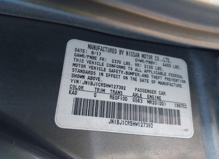 Photo 9 of 2017 Nissan Rogue SPORT SL (VIN JN1BJ1CR5HW127392)