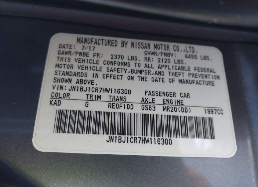 Photo 9 of 2017 Nissan Rogue SPORT SL (VIN JN1BJ1CR7HW116300)