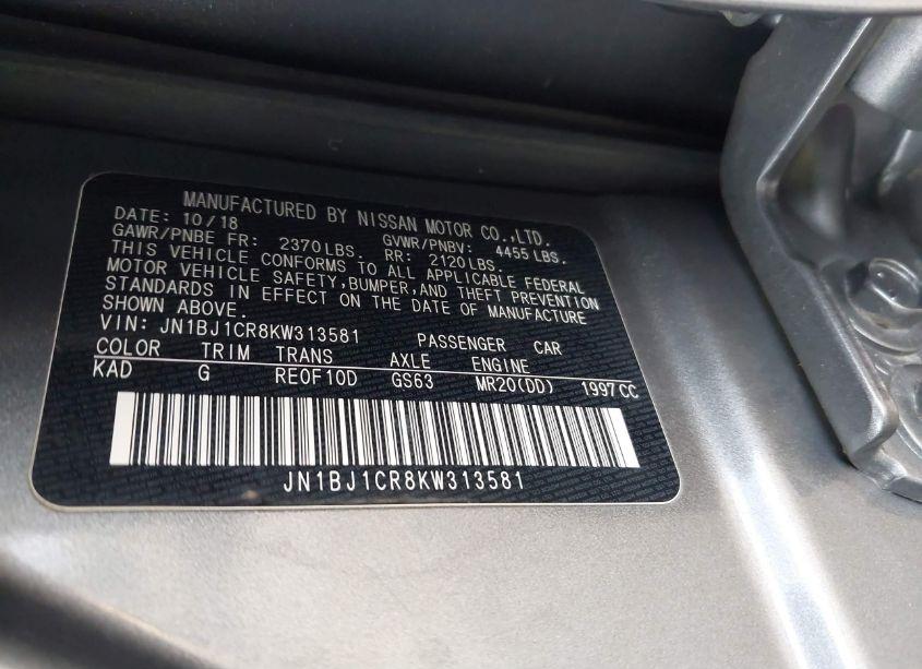 Photo 9 of 2019 Nissan Rogue SPORT S (VIN JN1BJ1CR8KW313581)