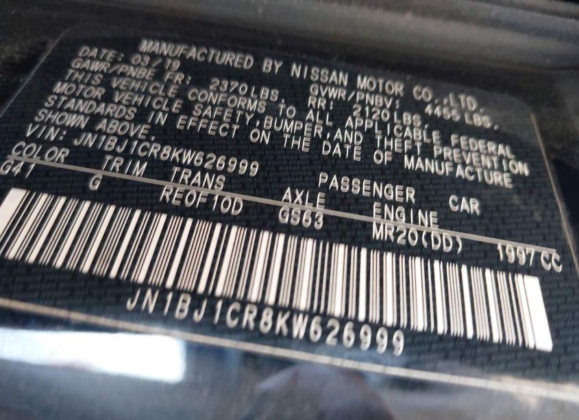 Photo 9 of 2019 Nissan Rogue SPORT S (VIN JN1BJ1CR8KW626999)