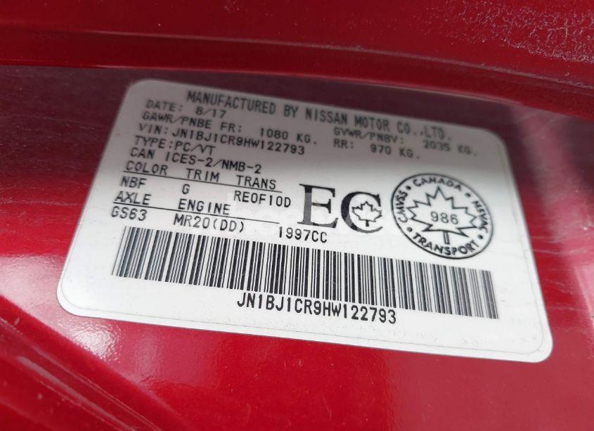 Photo 9 of 2017 Nissan Rogue SPORT S/SL/SV (VIN JN1BJ1CR9HW122793)