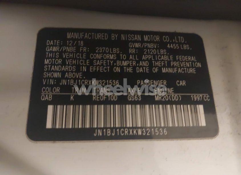 Photo 9 of 2019 Nissan Rogue SPORT SL (VIN JN1BJ1CRXKW321536)