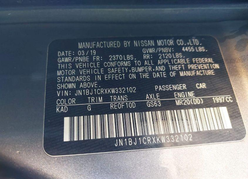 Photo 9 of 2019 Nissan Rogue SPORT SV (VIN JN1BJ1CRXKW332102)