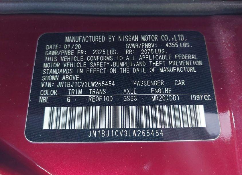 Photo 9 of 2020 Nissan Rogue SPORT SL FWD XTRONIC CVT (VIN JN1BJ1CV3LW265454)