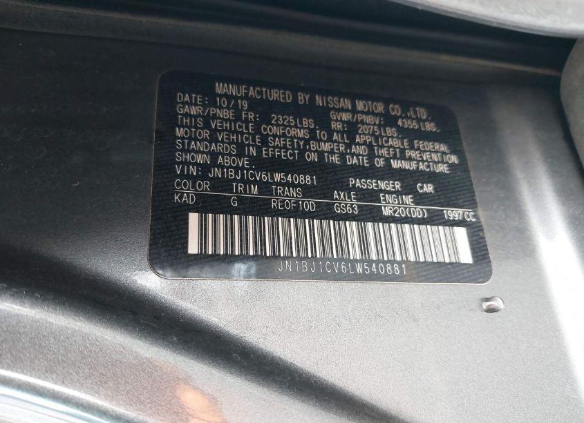 Photo 9 of 2020 Nissan Rogue SPORT SV FWD XTRONIC CVT (VIN JN1BJ1CV6LW540881)