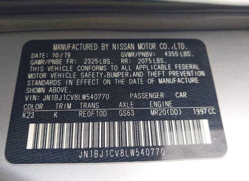 Photo 9 of 2020 Nissan Rogue SPORT SV FWD XTRONIC CVT (VIN JN1BJ1CV8LW540770)