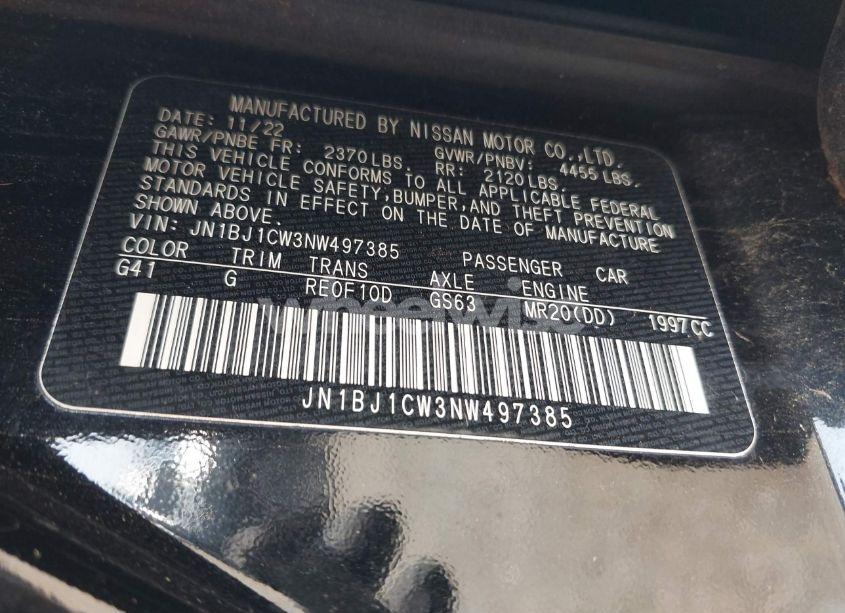 Photo 9 of 2022 Nissan Rogue SPORT SL AWD XTRONIC CVT (VIN JN1BJ1CW3NW497385)