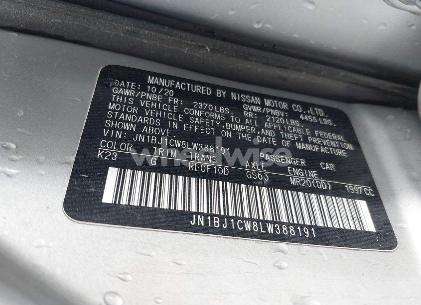 Photo 9 of 2020 Nissan Rogue SPORT SL AWD XTRONIC CVT (VIN JN1BJ1CW8LW388191)