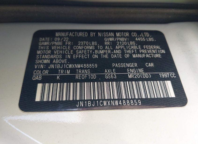 Photo 9 of 2022 Nissan Rogue SPORT SL AWD XTRONIC CVT (VIN JN1BJ1CWXNW488859)