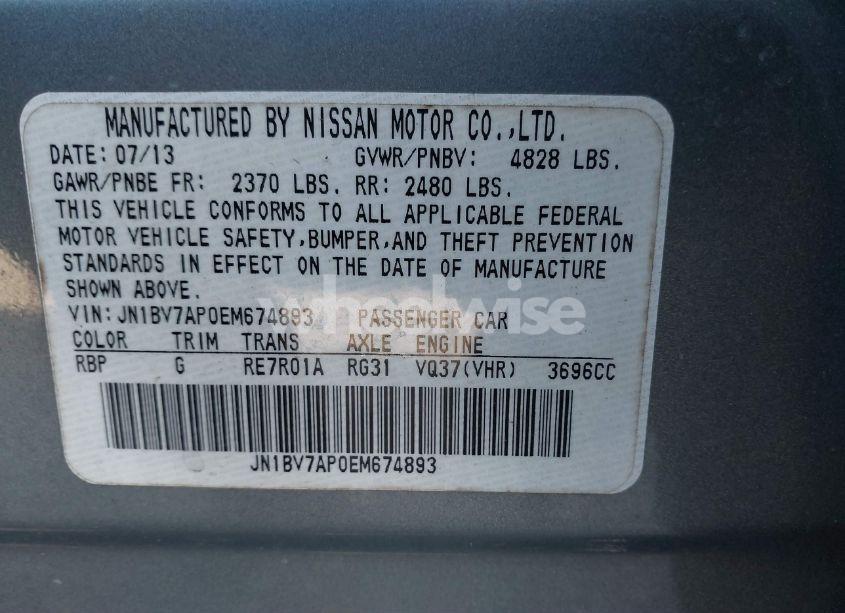 Photo 9 of 2014 Infiniti Q50 (VIN JN1BV7AP0EM674893)