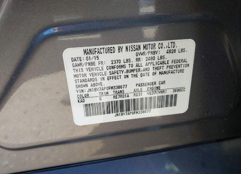 Photo 9 of 2015 Infiniti Q50 (VIN JN1BV7AP0FM338677)