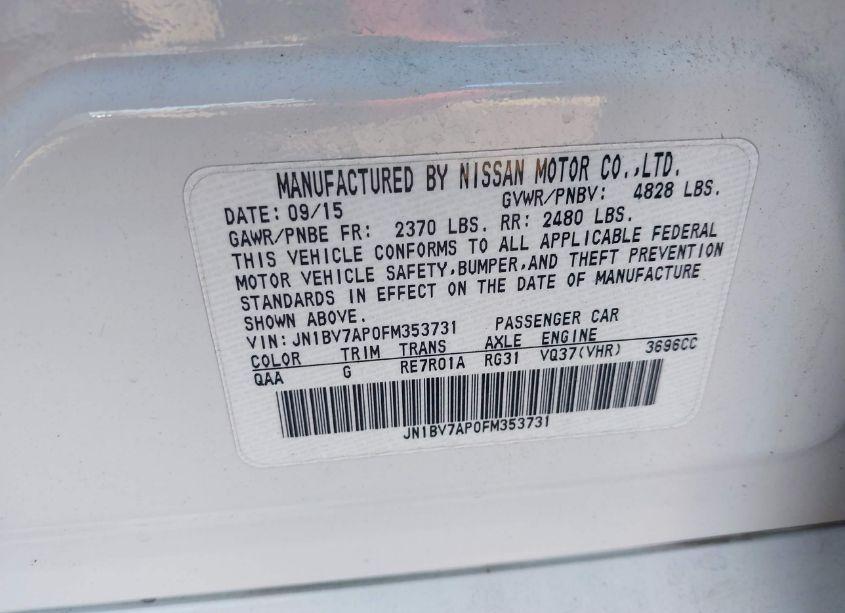 Photo 9 of 2015 Infiniti Q50 PREMIUM (VIN JN1BV7AP0FM353731)