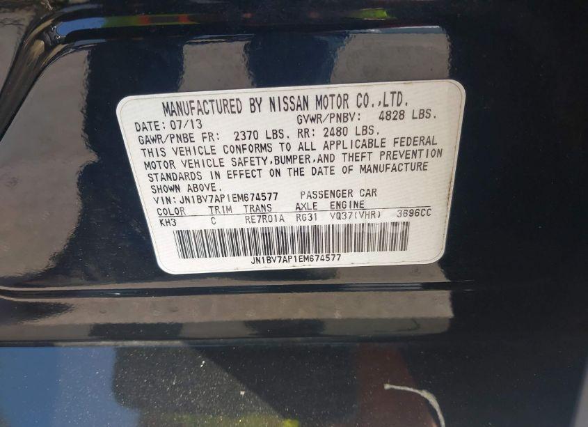 Photo 9 of 2014 Infiniti Q50 PREMIUM (VIN JN1BV7AP1EM674577)