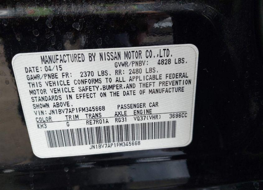 Photo 9 of 2015 Infiniti Q50 PREMIUM (VIN JN1BV7AP1FM345668)