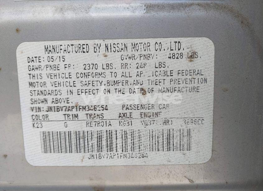 Photo 9 of 2015 Infiniti Q50 PREMIUM (VIN JN1BV7AP1FM346254)