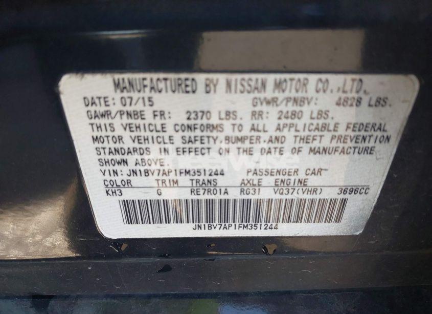 Photo 9 of 2015 Infiniti Q50 PREMIUM (VIN JN1BV7AP1FM351244)