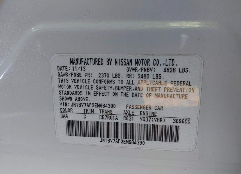 Photo 9 of 2014 Infiniti Q50 PREMIUM (VIN JN1BV7AP2EM684390)