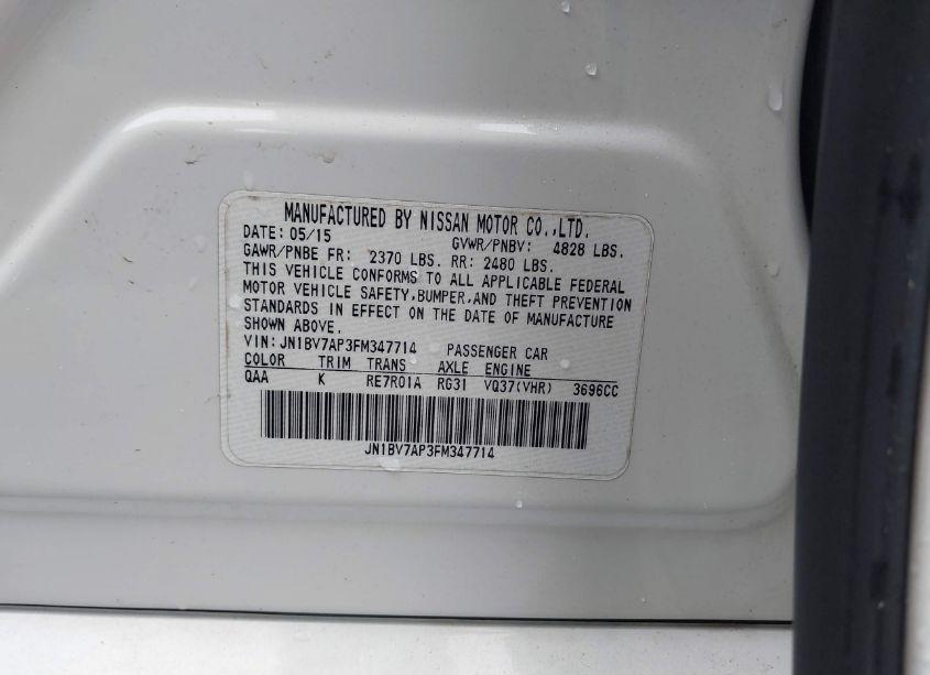 Photo 9 of 2015 Infiniti Q50 PREMIUM (VIN JN1BV7AP3FM347714)